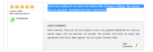 Stansted Taxi Service Feedback